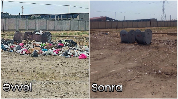 Yaşayış massivində üfunət yayan zibillik ərazi təmizləndi - RƏSMİ   - FOTO - YENİLƏNİB