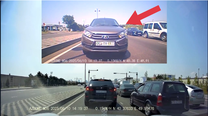 Qarşıda sıxlıq olduğunu görə-görə siqnal verib sürücünü qəzəbləndirdi  - VİDEO