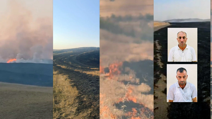 В Шекинском районе арестованы двое мужчин, устроивших пожар - ВИДЕО