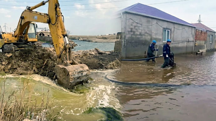 Bu ərazilər də yağış sularından təmizlənir - VİDEO 