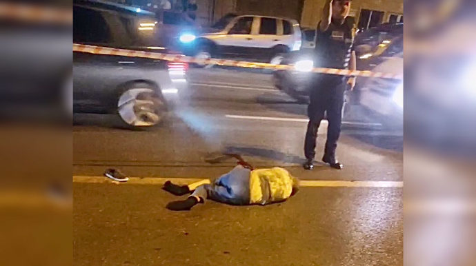 Paytaxtda şok hadisə:  Polisdən qaçan sürücü qayda pozan piyadanı vurdu  - VİDEO