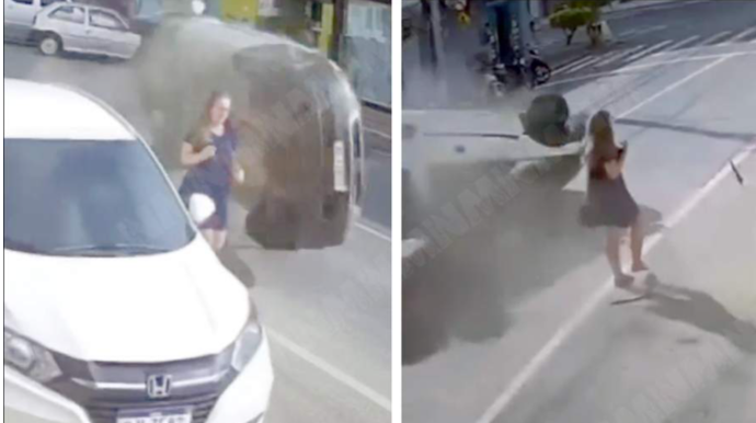 Xanım piyada ağır qəzadan möcüzə nəticəsində xilas oldu - VİDEO 