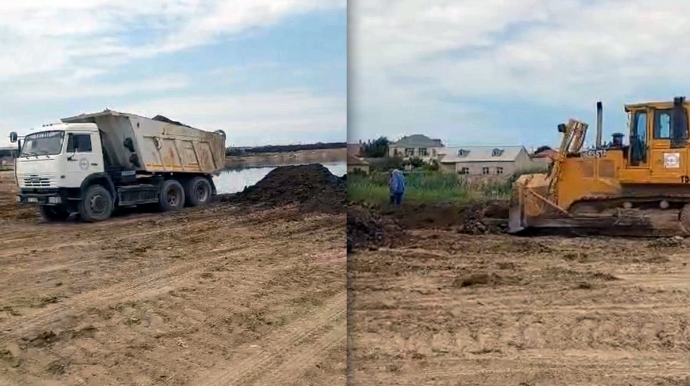 Zabrat gölünü dolduran şirkət cərimələndi - 7500 manat - FOTO 