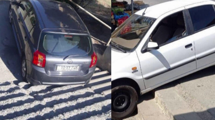 Bu ərazidən keçən sürücülər yol ilə pilləkəni səhv salırlar  - VİDEO