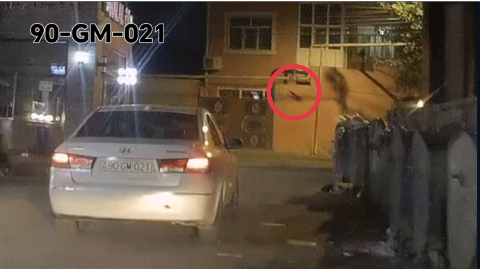 İçdiyi energetik içkinin qabını maşında saxlaya bilməyən sürücü yerə atdı - VİDEO