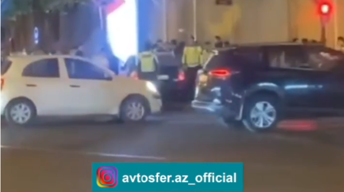 Azadlıq prospektində "Prius"la "manatlıq taksi" toqquşub  - VİDEO