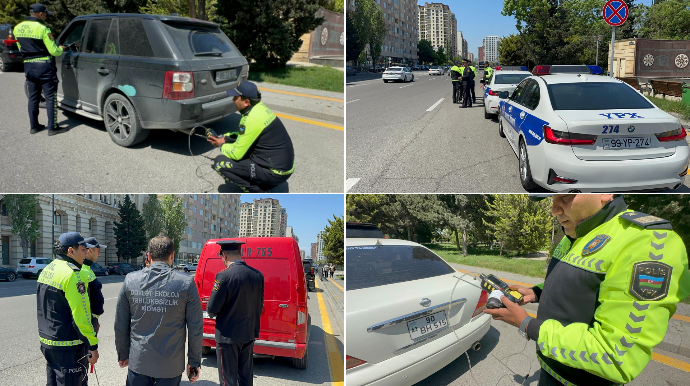 Nəsimidə yol polisi reyd keçirdi; qayda pozanlar CƏRİMƏLƏNDİ - VİDEO   