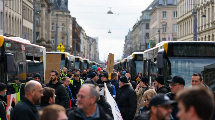 Almaniyada ictimai nəqliyyatın hərəkəti tamamilə dayandırıldı 