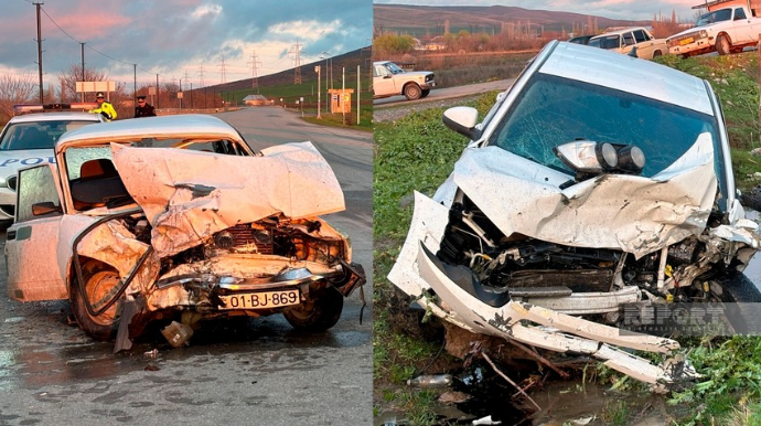 Göyçayda yol qəzası olub, xəsarət alanlar var - FOTO 