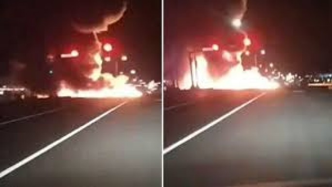 Yanacaq daşıyan yük maşını avtomobilə çırpıldı: aşdı, yandı – DƏHŞƏTLİ VİDEO