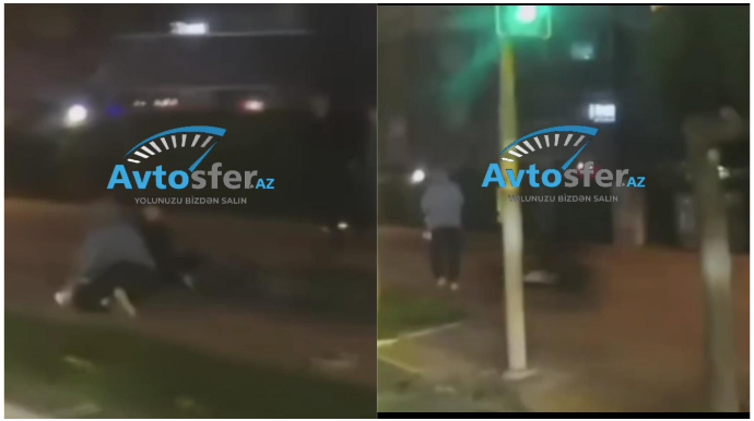 Yolu keçən piyadanı səkidə skuter vurdu – ANBAAN VİDEO 