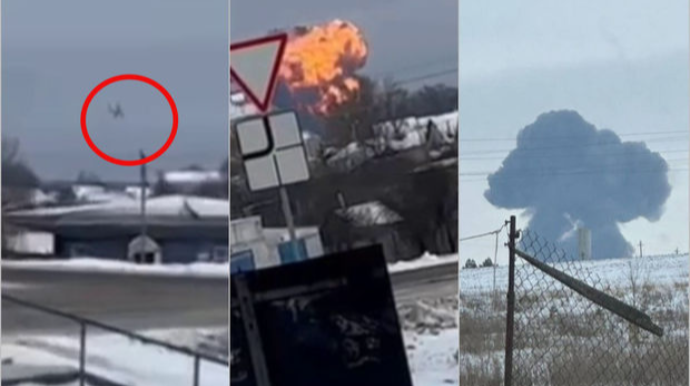 Rusiyada hərbi təyyarə yerə çırpıldı, onlarla insan öldü  - VİDEO