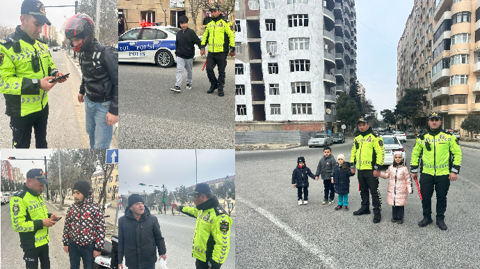 Yol polislərsi ilə yolu haradan gəldi keçən piyadaların maraqlı söhbəti  - VİDEO