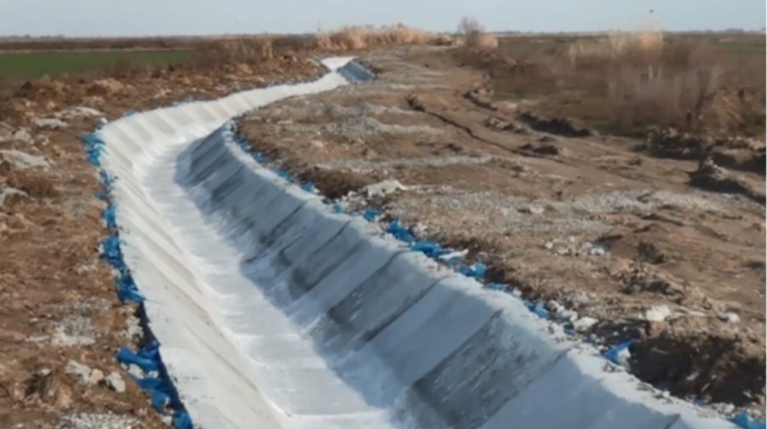 Cəlilabadda Muğan kanalının bir hissəsi beton üzlüyə alındı