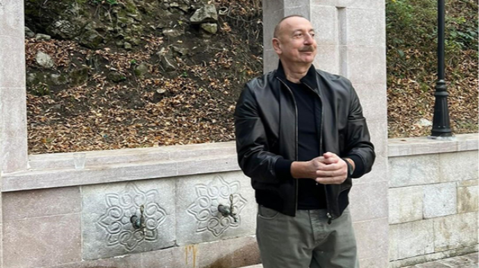 Prezident İsa bulağında  - Mehriban Əliyeva fotolar paylaşdı