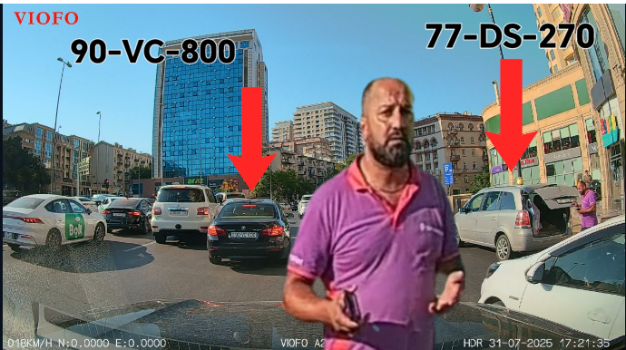 Yolda sıxlığa səbəb olan sürücü özünə haqq qazandırdı: "Əcəb edirəm..." - VİDEO