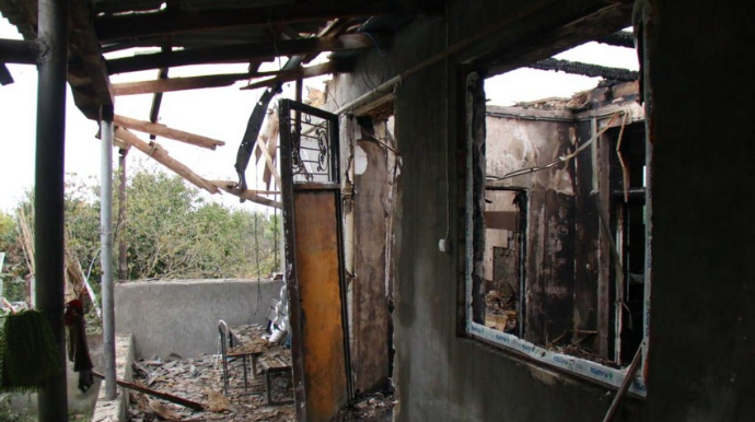 Naftalan və Goranboyun kəndlərinə mərmi atılıb  - VİDEO