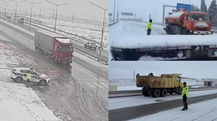 DYP əlverişsiz hava şəraitində gücləndirilmiş rejimdə xidmət aparır - VİDEO