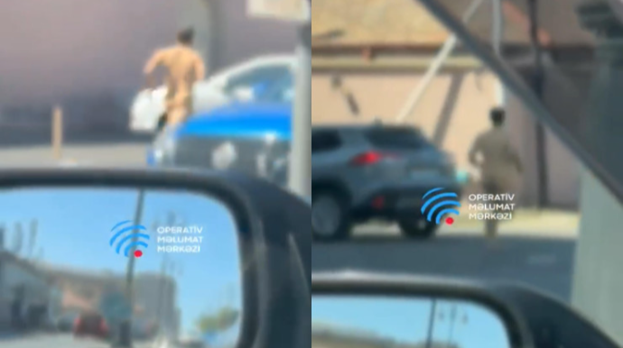 Bakı küçələrində lüt qaçan kişi xəstəxanaya yerləşdirildi  - VİDEO