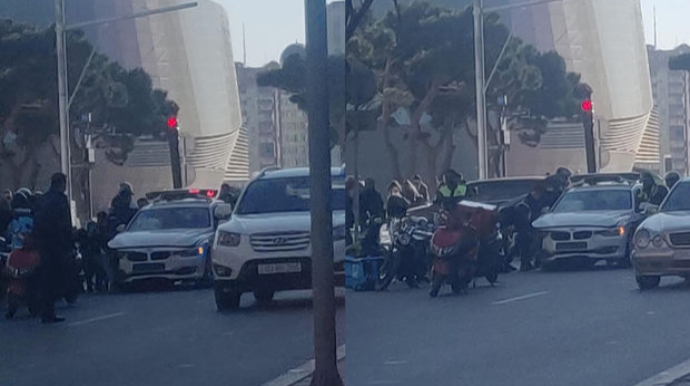 Bakıda yol polisi maşını qəzaya düşdü - DYP-dən AÇIQLAMA - FOTO