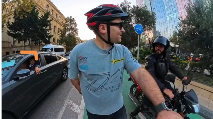 Aparıcı İlkin velosiped yollarında skuterlə sürüb problemləri göstərdi - VİDEO 