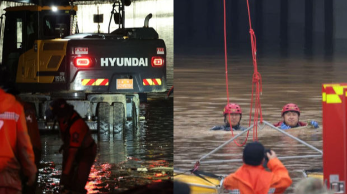 Faciə:  Onlarla nəqliyyat vasitəsi yeraltı tuneldə su altında qaldı  - FOTO - VİDEO