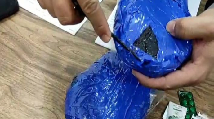 Gəncə sakini Biləsuvarda külli miqdarda narkotik vasitə ilə saxlanılıb - FOTO