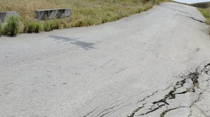 Şamaxını iki rayonla birləşdirən yeganə yol çökdü - FOTOLAR