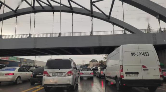 Bakı-Sumqayıt yolunda hərəkət yenə dayandı - FOTO 