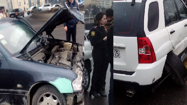 Bakıda xanım polis kapitanı qəzaya düşdü - FOTO - VİDEO