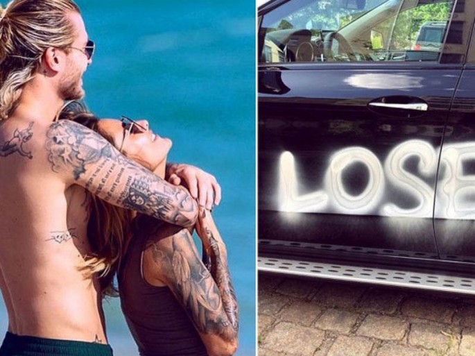 "Beşiktaş" azarkeşləri Kariusun sevgilisinin avtomobilinə ziyan vurdu - FOTO