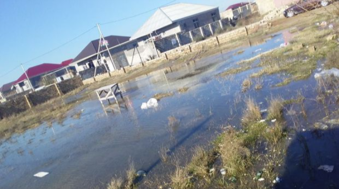 Ramana qəsəbəsində evlər su içində qaldı  - VİDEO