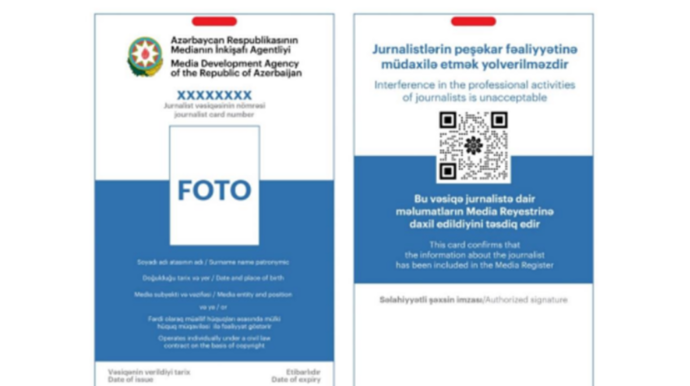 Vahid jurnalist vəsiqəsi üçün məbləğ açıqlandı - 20 manat 