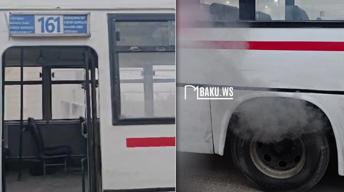 161 nömrəli avtobusda göz gözü görmədi - VİDEO