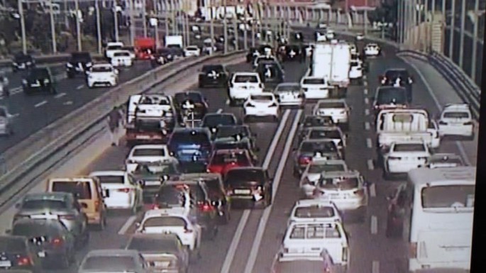 Ramana körpüsündə qəza tıxaca səbəb olub - FOTO