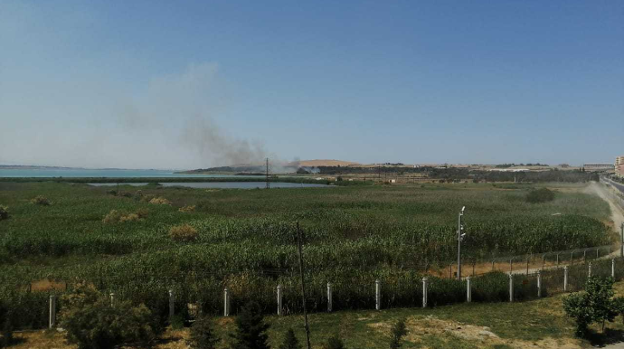 Ceyranbatan su anbarında yenidən yanğın başlayıb - FOTO 