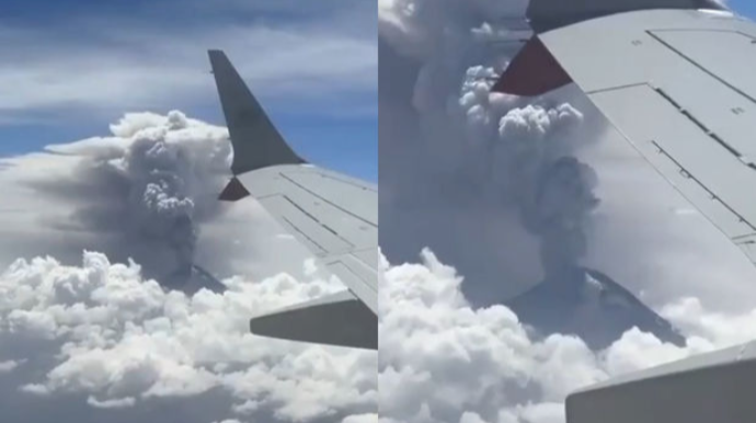 Meksikada vulkan püskürməsinin təyyarədən çəkilən görüntüləri yayıldı - VİDEO 