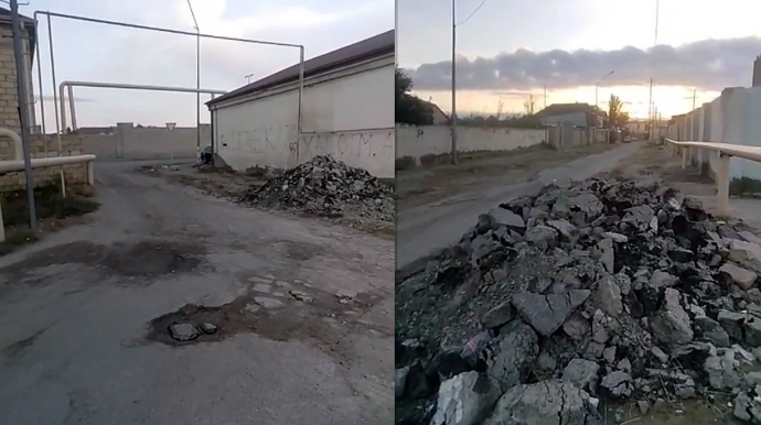 Asfaltı qazıb yolu bərbad hala saldılar - "Bir ildir düzəltmirlər" - VİDEO 