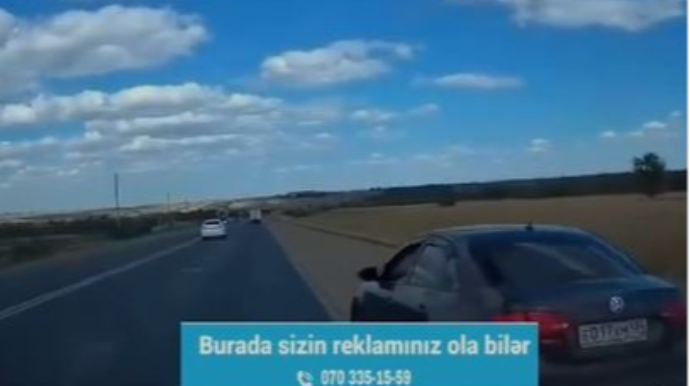 Yolda "qoçuluq"  etmək istəyən sürücünün həzin sonu  - VİDEO