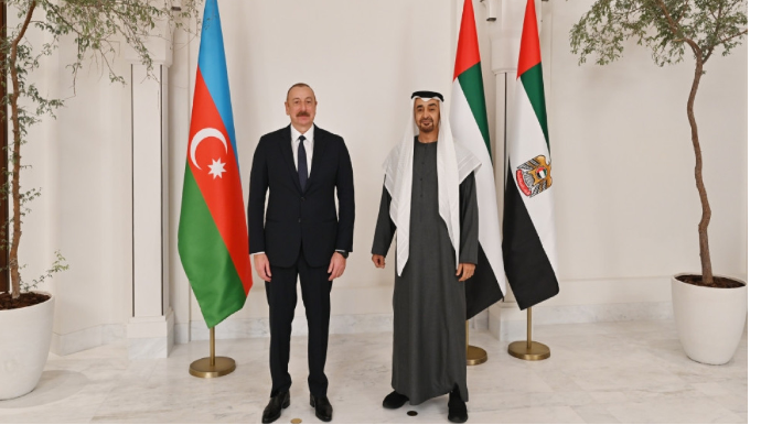 Prezident İlham Əliyev BƏƏ Prezidenti ilə görüşdü  - FOTO - YENİLƏNİB