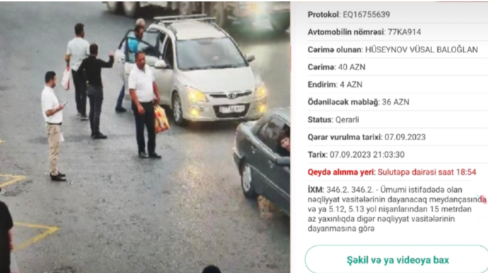 Bu dairədə dayanan sürücülərə kamera ilə cərimə yazılır - DİQQƏTLİ OLUN! - FOTO