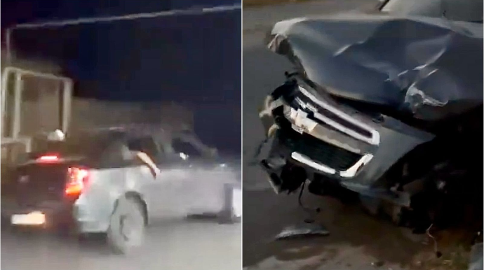 Xocasəndə “şou” göstərmək istəyən gənc sürücü maşını işıq dirəyinə çırpdı - VİDEO