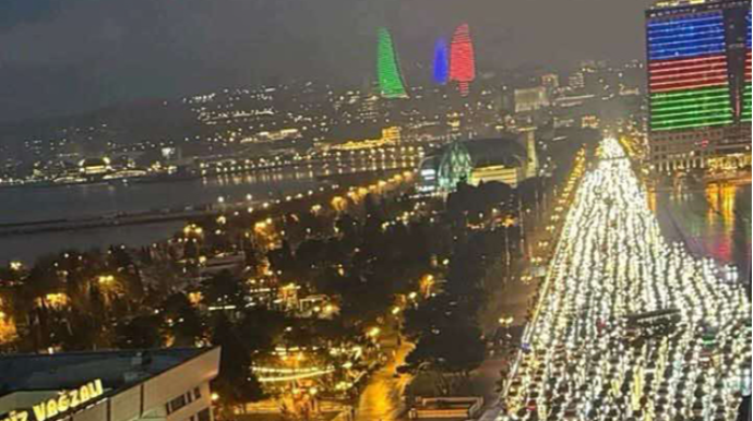 Bakıda sıxlıq olan yollar açıqlanıb - SİYAHI - FOTO 