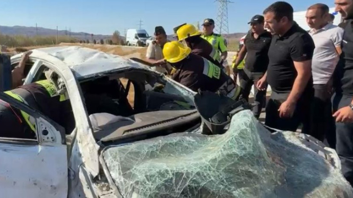 Culfa-Ordubad yolunda “Hyundai” aşdı - Sürücü köməksiz qaldı - FOTO 