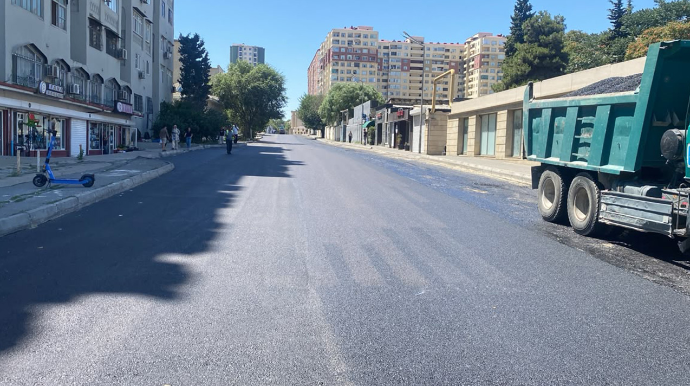Yasamalda genişmiqyaslı asfaltlanma işləri aparılır - FOTOLAR 