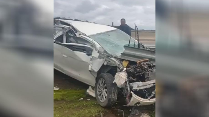 Sürücü sükan arxasında yuxuladı, dəhşətli qəza oldu - VİDEO 