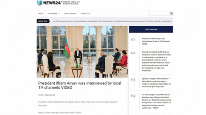 Prezident müsahibəsi xarici KİV-lərdə  - FOTO