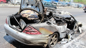 Satmağa gətirdiyi avtomobil yandı - Şəki-Oğuz avtomobil yolunda