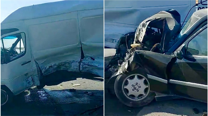 Şirvanda iki “Mercedes” toqquşdu, sürücülərdən biri yaralandı   - RƏSMİ - VİDEO