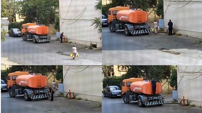 Bakıda yanğın söndürmək üçün nəzərdə tutulan su sakinlərə 30 manata satılır - İDDİA - VİDEO